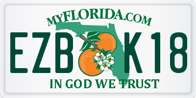 FL license plate EZBK18