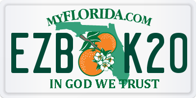 FL license plate EZBK20