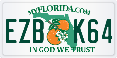 FL license plate EZBK64
