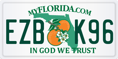 FL license plate EZBK96