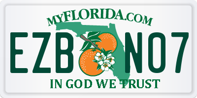 FL license plate EZBN07