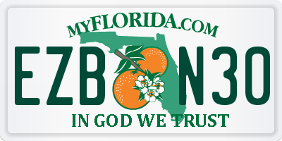 FL license plate EZBN30