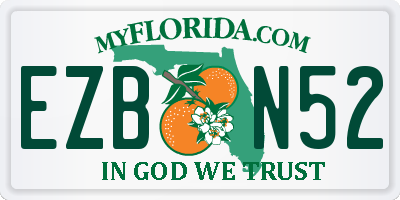 FL license plate EZBN52