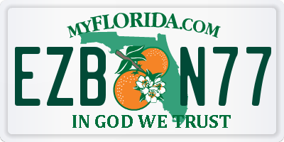 FL license plate EZBN77