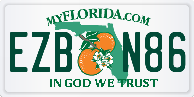 FL license plate EZBN86