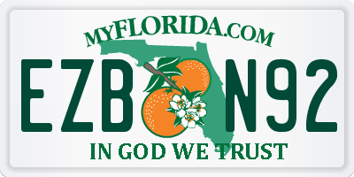 FL license plate EZBN92