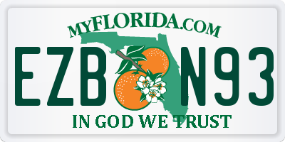 FL license plate EZBN93