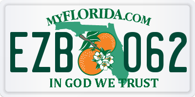 FL license plate EZBO62