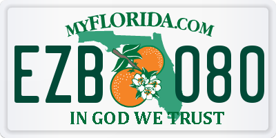 FL license plate EZBO80