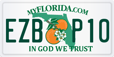 FL license plate EZBP10