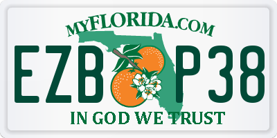 FL license plate EZBP38