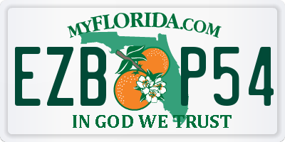 FL license plate EZBP54