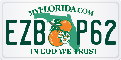 FL license plate EZBP62