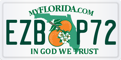 FL license plate EZBP72
