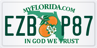 FL license plate EZBP87