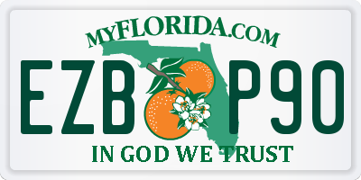 FL license plate EZBP90