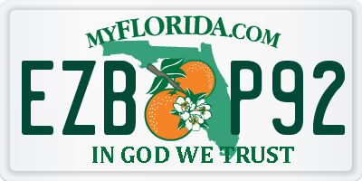 FL license plate EZBP92
