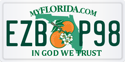 FL license plate EZBP98