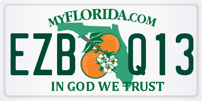 FL license plate EZBQ13