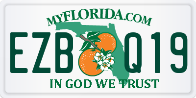 FL license plate EZBQ19