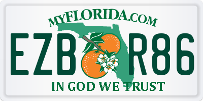 FL license plate EZBR86