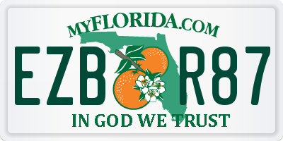 FL license plate EZBR87