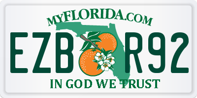 FL license plate EZBR92