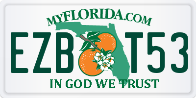 FL license plate EZBT53