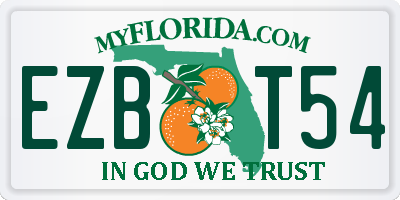 FL license plate EZBT54