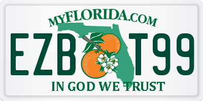 FL license plate EZBT99