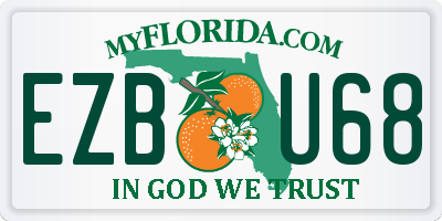 FL license plate EZBU68