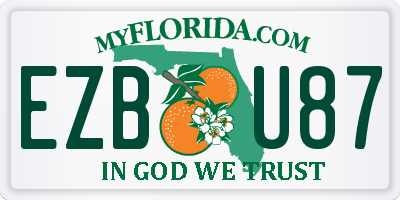 FL license plate EZBU87