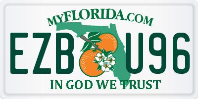 FL license plate EZBU96