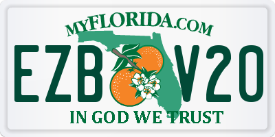 FL license plate EZBV20