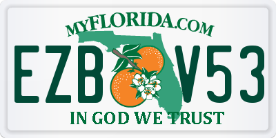 FL license plate EZBV53