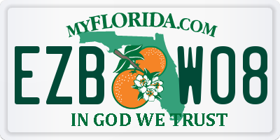 FL license plate EZBW08