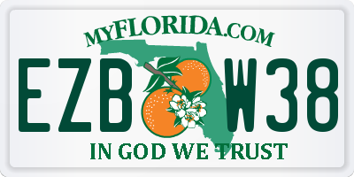FL license plate EZBW38