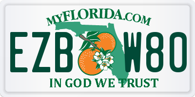 FL license plate EZBW80