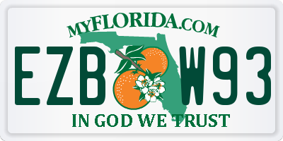 FL license plate EZBW93