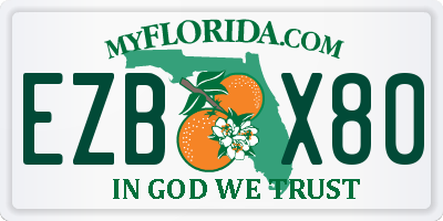 FL license plate EZBX80