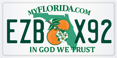 FL license plate EZBX92