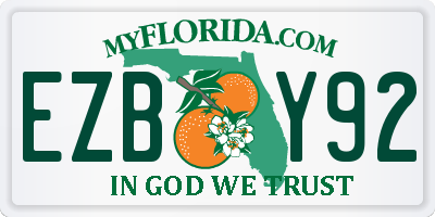 FL license plate EZBY92