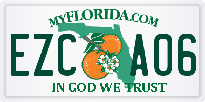 FL license plate EZCA06