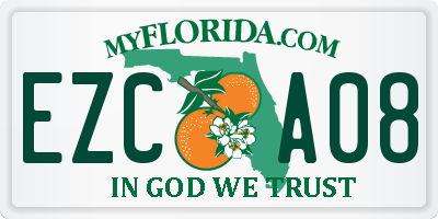 FL license plate EZCA08