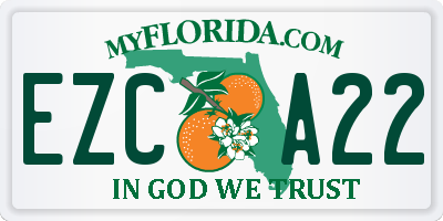 FL license plate EZCA22