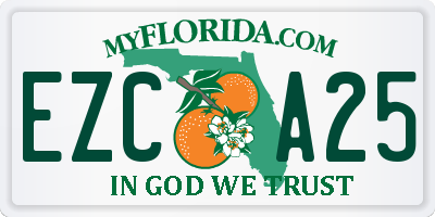 FL license plate EZCA25