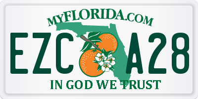 FL license plate EZCA28