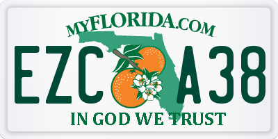 FL license plate EZCA38
