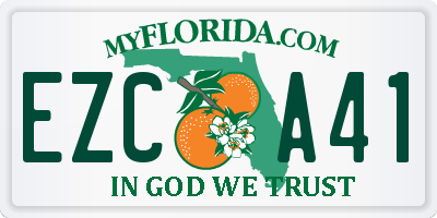 FL license plate EZCA41