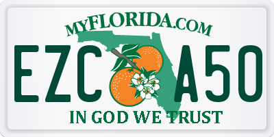 FL license plate EZCA50